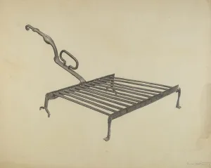 Grill Prints: Gridiron, c. 1938. Creator: Bernard Westmacott