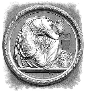 Bas Relief Prints: Grief, by R. Siemering, Berlin, in the Royal Academy Exhibition, 1871. Creator: Unknown