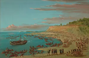 Trader Gallery: The Griffin Entering the Harbor at Mackinaw. August 27, 1679, 1847 / 1848