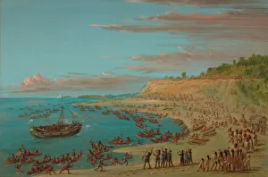 Trader Gallery: The Griffin Entering the Harbor at Mackinaw. August 27, 1679, 1847 / 1848