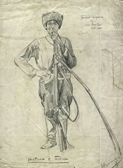 Consideration Prints: Grigorii Sarydzhakov, a Hunter From Bai, 1925. Creator: Aleksei Vasilevich Voshchakin