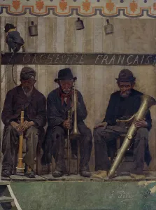 Itinerant Prints: Grimaces et misère - Les Saltimbanques (les musiciens), 1888. Creator: Fernand Pelez