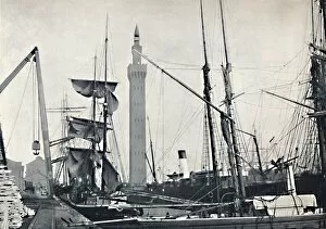 Busy Gallery: Grimsby - View of the Docks, with the Hydraulic Tower, 1895