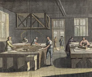 Polishing Prints: Grinding and polishing plate glass, 1760