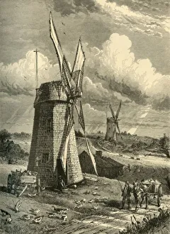 Harry Gallery: Grist Wind-Mills at East Hampton, 1872. Creator: John Karst