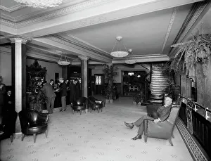 Lobby Prints: Griswold Hotel [lobby, Detroit, Mich.], between 1910 and 1920. Creator: William H. Jackson
