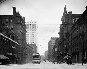 Rail Road Prints: Griswold Street, Detroit, Mich. between 1900 and 1910. Creator: Unknown