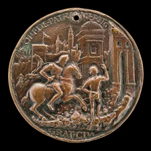 Gritti Before the Breached City Wall [reverse], 1512 / 1516. Creator: Giovanni Falier