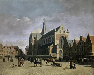 Gerrit Prints: Grote Markt at Haarlem, 1680. Creator: Gerrit Berckheyde