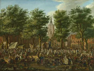 Grote Kerk Prints: The Grote Markt at The Hague, 1760. Artist: La Fargue, Paulus Constantijn (1729-1782)
