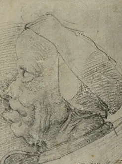 Da Vinci Leonardo Prints: Grotesque head in profile, c15th century. Creator: Anon