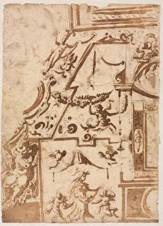 Grotesque with a Leaping Centaur (verso), c. 1565 / 1588. Creator: Marco Marchetti (Italian