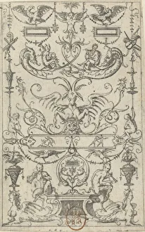 Cerceau Jacques Androuet Du Prints: Grotesque Panel, 1562. Creator: Jacques Androuet Du Cerceau