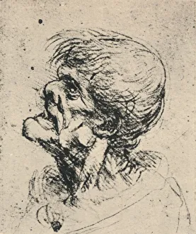 Grotesque Profile to the Left, c1480 (1945). Artist: Leonardo da Vinci Grotesque Profile to the Left, c1480 (1945). Artist: Leonardo da Vinci
