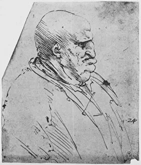A Grotesque Profile of a Man to the Right, c1480 (1945). Artist: Leonardo da Vinci