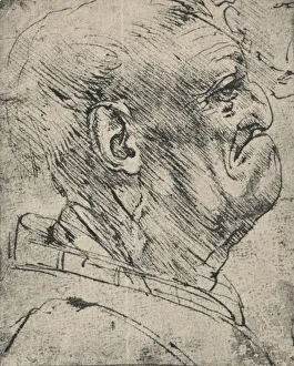 Grotesque Profile of a Man to the Right, c1480 (1945). Artist: Leonardo da Vinci