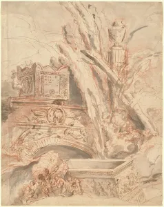 Nero Prints: Grottesco with the Tomb of Nero, 1747. Creator: Giovanni Battista Piranesi