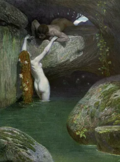 Caves Prints: In the Grotto, 1902-1903. Artist: Roessler