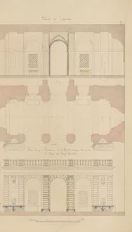 Plans Gallery: Grotto from the Gardens of the Farnese Palace at Caprarola, Preparatory Study... 1815-23