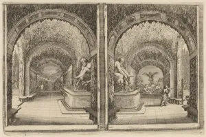 Fountains Prints: A Grotto Seen from Two Different View Points, probably 1653. Creator: Stefano della Bella