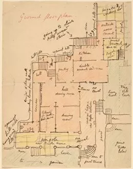 Architectural Drawing Gallery: Ground Floor Plan for Torre Quatro Venti, c. 1905. Creator: Elihu Vedder