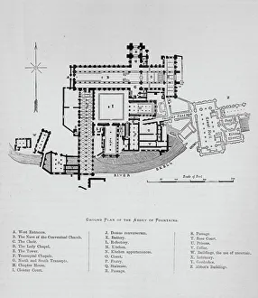 Plan Prints: Ground Plan of Abbey of Fountains, Fountains Abbey, 1897