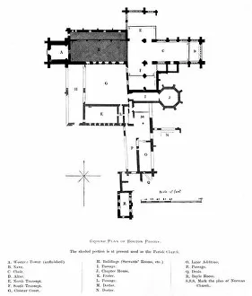 Augustinian Collection: Ground Plan of Bolton Priory, 1897. Artist: Alexander Francis Lydon