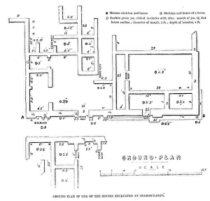 Earthquake Prints: Ground plan of one of the houses excavated at Brahmunabad, 1857. Creator: Unknown