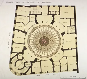Coal Exchange Prints: Ground plan of the New Coal Exchange in Lower Thames Street, City of London, 1849