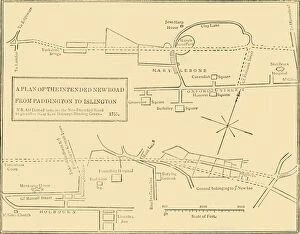 Urbanisation Gallery: Ground Plan of New Road from Islington to Edgware Road, 1755, (c1876). Creator: Unknown