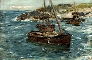 Fishing Boat Prints: A Ground Swell, Carradale, 1883-1886. Creator: William McTaggart