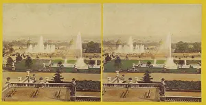 Water Fountain Prints: Grounds of Crystal Palace, 1851. Creator: Unknown