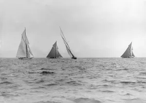 A group of 15-metre class yachts: Pamela, Maudrey, Paula III & Istria, 1913