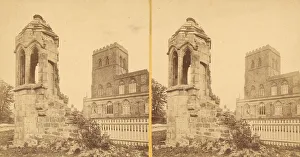 Shropshire Prints: Group of 3 Early Stereograph Views of British Church and Monastery Ruins, 1860s-80s