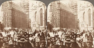 Town Hall Gallery: Group of 3 Stereograph Views of Belgium, 1890s-1910s. Creator: Bert Underwood