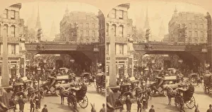 Group of 4 Stereograph Views of Ludgate Hill, London, England, 1850s-1910s