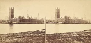 Stereoscope Card Gallery: [Group of 5 Stereograph Views of the Houses of Parliament, London, England], 1850s-1910s