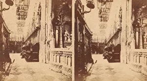 Choir Stall Gallery: Group of 5 Stereograph Views of Westminster Abbey, London, England, 1850s-1910s