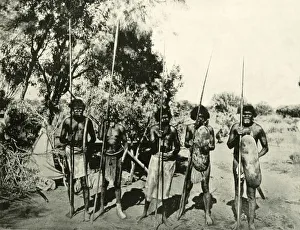 Side By Side Prints: Group of Aboriginal Men, Queensland, Australia, 1901. Creator: Unknown