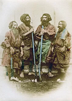 Beato Gallery: Group of Ainu people, Japan, 1882. Artist: Felice Beato