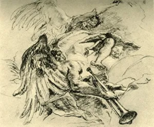 Group of Angels, c1754, (1928). Artist: Giovanni Battista Tiepolo