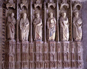 Images Dated 21st March 2007: Group of Apostles in the jambs of the doorway of the Church of Santa Maria la Real of Deva