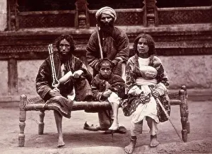 Beards Prints: Group of beggars, Kabul, Afghanistan, c1880. Creator: John Burke