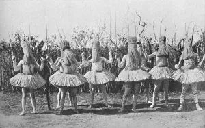 A group of boys of the Bomvana tribe dressed for a dance, 1912. Artist: H Roberts