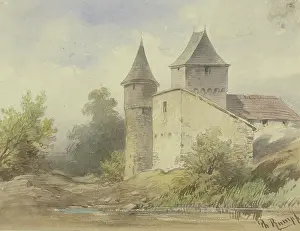 Philipp Prints: Group of buildings with a round tower, c1840-1890s. Creator: Philipp Rumpf