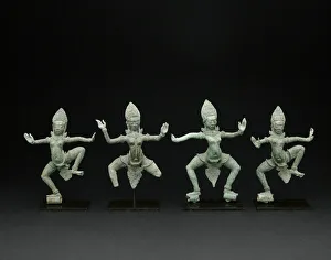 Angkor Gallery: Group of Four Celestial Dancing Beauties (Apsaras), Angkor period