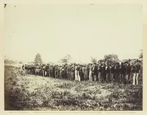 Confederates Gallery: Group of Confederate Prisoners at Fairfax Court-House, June 1863
