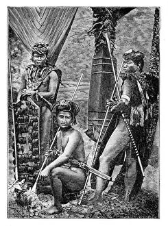 Sea Dayaks Gallery: A group of Dyaks, c1900