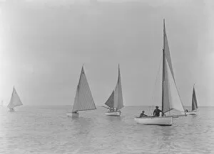 Dinghy Collection: Group of East Cowes Sailing Club Boats, July 1921. Creator: Kirk & Sons of Cowes