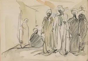 Bauer Marius Prints: Group of Egyptians, 1919. Creator: Marius Bauer